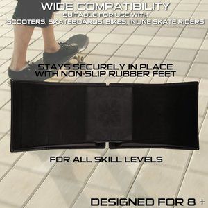 Double-Sided Skateboard Ramp, 16" by 44" Heavy Duty for Skateboards, Scooters, o